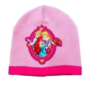 NWOT DISNEY PRINCESS 2-TONE PINK BEANIE HAT, KIDS OS